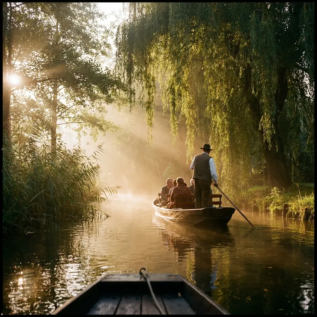 Spreewald Kahn auf einem idyllischen Kanal